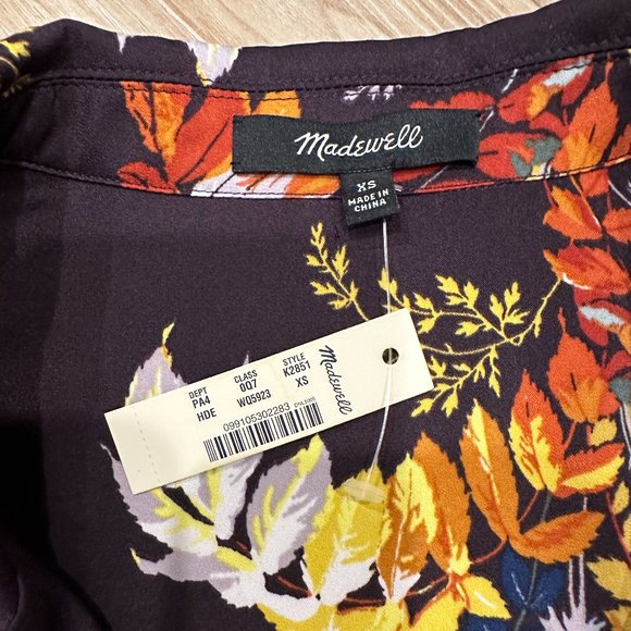 NWT Madewell Satin Pajama Jumpsuit in Blooming Oasis - Picture 8 of 12